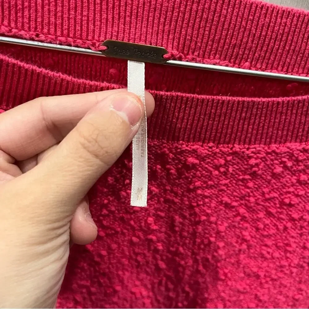 Free People Found My Friend Popcorn Sweater In Rock Candy Pink Womens Medium